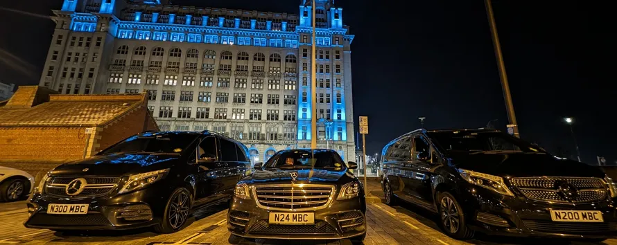 A luxury Manner Borne Mercedes-Benz executive car providing a professional Aigburth chauffeur service for a client in South Liverpool.