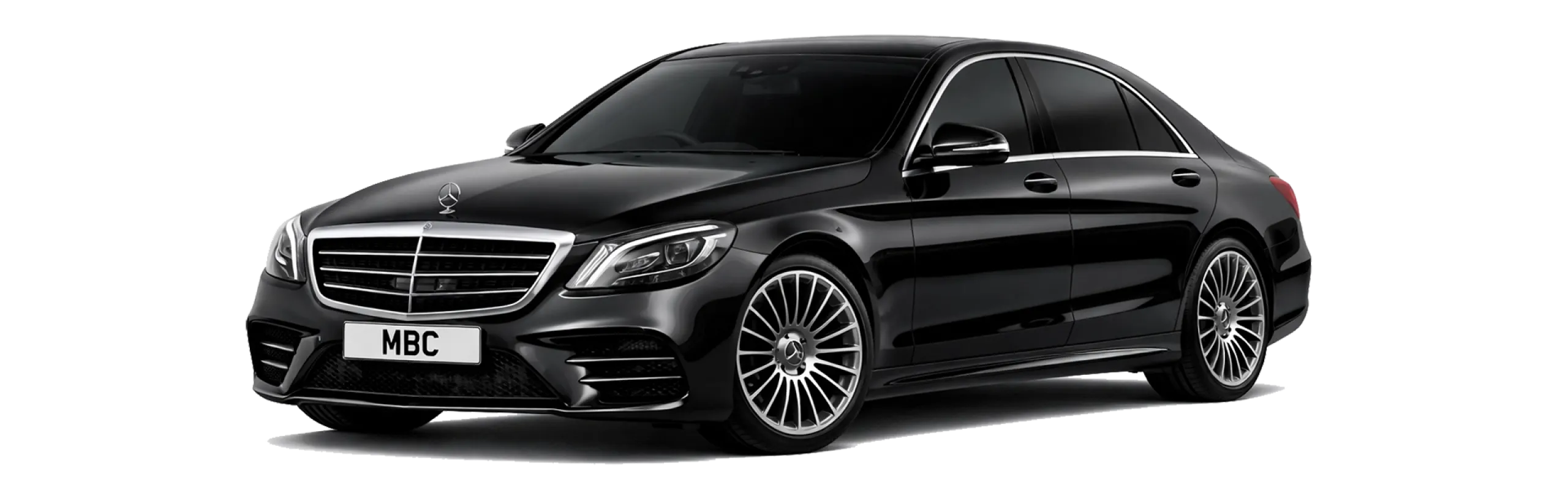 A luxury long wheelbase Mercedes-Benz S-Class available for Mercedes S Class chauffeur hire, representing the pinnacle of professional executive travel