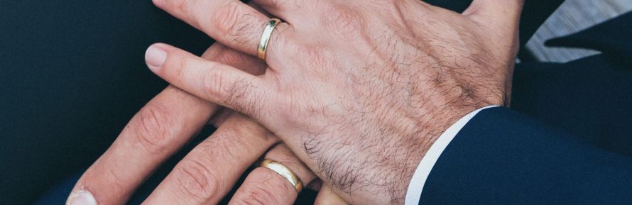 A luxury Mercedes S-Class LWB decorated with ribbons for a Civil Partnership Ceremony, provided by Manner Borne Chauffeurs.